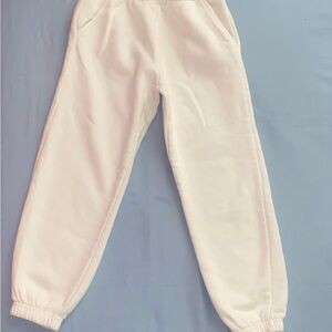 Kids White Jogger Pants Unisex